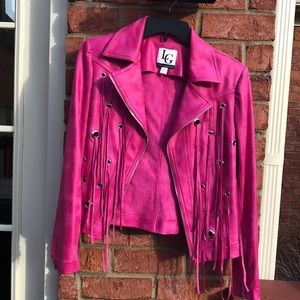 Pink faux leather jacket